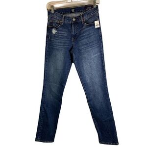 GAP 25R Real Straight Stretch Mid-Rise‎ Jeans Med Wash